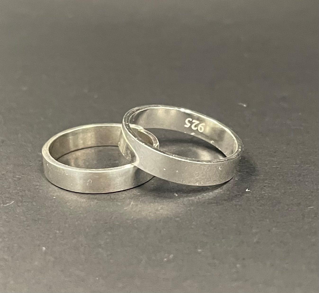 Sterling Silver Cigar Band- Flat- Wedding Bands